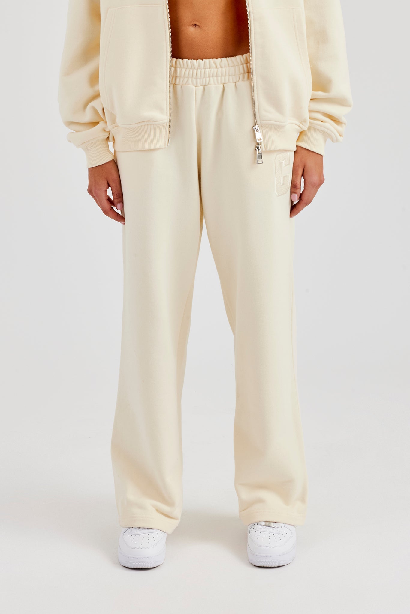 Embroidered C Jogger - Butter Yellow